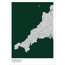 Find what to do today, this weekend, or in june. Cornwall Map Art Print Free International Shipping Mapply Co
