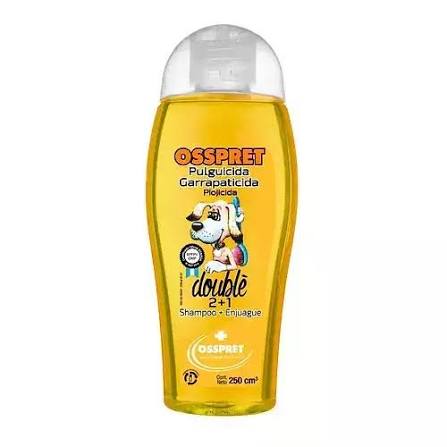 OSSPRET SHAMPOO DOBLE 2 EN 1 AMARILLO (PULGAS Y GARRAPATICIDA) X 250CC