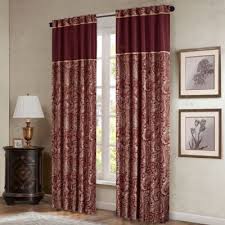 Burgundy curtains and gray walls. Madison Park Aubrey 84 Inch Window Curtain Panels In Burgundy Set Of 2 Bed Bath Beyond