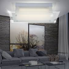Moderne decken modern und technisch ausgereift: Moderne Decken Leuchte Chrom Beleuchtung Metall Lampe Glas Led Leuchtmittel Eingebaut Globo 49328 Etc Shop