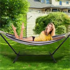 Plastic caps are used on the ends of the steel tubing to create a soft finish. 2person Brazilian Style Cotton Double Hammock Bed Carrying Bag Steel Stand 450lb Ebay
