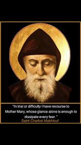 Happy Feast Day, Saint Charbel Makhlouf. St. Charbel was a Maronite monk  and priest from Lebanon, who was deeply devoted to the Blessed Virgin Mary.  Below are some quotes attributed to him that ...