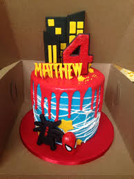 Spiderman Birthday Cake For 8 Year Old Boy 6 Inch Spider Man Drip Cake Drip Cakes Novelty Birthday Cakes Sweetie Cake