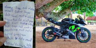 This site in other countries/regions M Sian Thief Test Rides Bike Then Leaves Note Telling Owner Where It Is