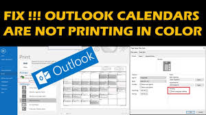 Fix Outlook Calendars Are Not Printing In Color Youtube