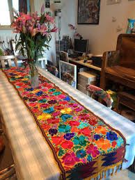 Yummy yummy is a restaurant located in bayonne, new jersey at 413 broadway. Beautiful Mexican Hand Embroidered 8ft Table Runner Tablerunners Otomi Otomimexico Colors Flowers Embroidered Table Runner Mexican Table Runner Home Decor