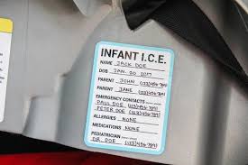 Infant I C E In Case Of Emergency Car Seat Sticker Safety Etsy Baby Car Safety In Case Of Emergency Car Seats