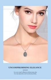 Eudora-925 Colar de Prata Esterlina Virgem Maria para Homens e Mulheres,  Amuleto Pentagrama Vintage, Pingente Religioso Crente, Presente Da Jóia