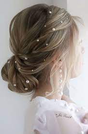 35 Gorgeous Updo Hairstyles For Every Occasion Tiny Pearls Hair Styles Hair Decoration Wedding Elegant Ponytail