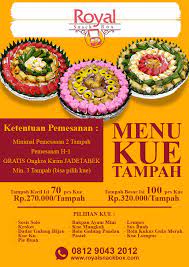 Untuk memenuhi setiap acara rasanya tidak pas bila tidak menghidangkan makanan khas indonesia berupa kue basah jajan pasar. Pesan Kue Tampah Mini Jakarta Royal Snack Box