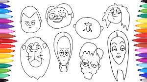 The addams family coloring pages the addams family is a group of spooky characters created by a cartoonist named charles addams in america. How To Draw All Addams Family Character Faces The Addams Family Coloring Pages 2019 Youtube