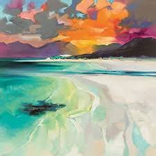 Scott Naismith Wdc101326 Printed Canvas 40 X 40 Cm Seilebost Beach Multi Colour 40 X 40 X 3 8 Cm Landscape Canvas Landscape Art Scottish Landscape Painting