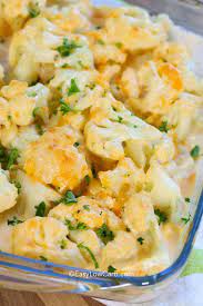 Low Carb Cheesy Cauliflower Casserole Extra Creamy Easy Low Carb