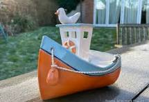 Cornish Fishing Boat "Tintagel". Handmade by UK Ceramic Artist Penny Howarth