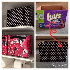 How To Repurpose Diaper Boxes For Home Storage Diaper Box Diy Upcycle Diy Storage Boxes