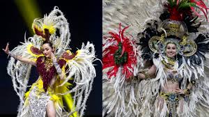 Yayasan puteri indonesia kembali mempercayakan kepada morphacio body art dan mayaratih couture untuk menciptakan kostum nasional yang bertemakan sang wanita terinspirasi dari warisan. In Pictures Miss Universe 2018 National Costume Contest Reportersbd