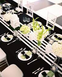 Trendy zebra print black and white pattern short table runner. A Formal Black And White Outdoor Wedding In Nashville Tennessee Black Wedding Table Setting White Wedding Centerpieces White Table Settings