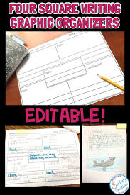 Four Square Writing Graphic Organizers Template Pack Editable Four Square Writing Writing Graphic Organizers Graphic Organizers