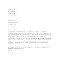The following letter is written as a resignation for a teacher from his/her job. Kostenloses Short Resignation Letter For Teachers
