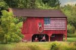 Country American Flag Barn