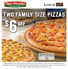 Papa Murphy S Printable Coupon Get 6 Off 2 Family Sized Pizzas Dessert Pizza Printable Coupons Making Homemade Pizza
