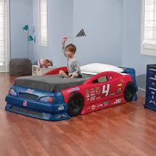 Step2 Stock Car Convertible Toddler To Twin Bed Red And Blue Walmart Com Convertible Toddler Bed Toddler Car Bed Portable Toddler Bed