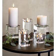 Shop crystal candle holders, beaded tealight holders, metal candelabra votive holders, pillar candle holders, and more! Shop Oslo Large Crystal Tea Light Candle Holder Cubist Candlelight In Brilliant Lead Crystal With Polished Candle Holder Decor Candle Decor Crystal Candles