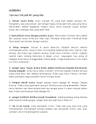Tips Dan Trik Jadi Mc Yang Oke Arief Budiman Academia Edu