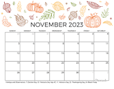 November 2023 & 2024 Calendar | Free Printable with Holidays