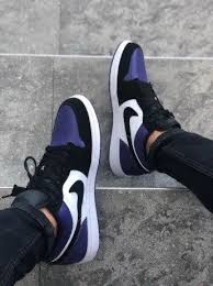 New Air Jordan 1 Low Court Purple Black Purple Toe 553558 125 36 45 For Air