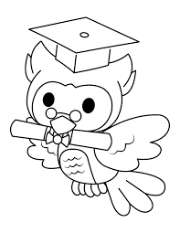 Graduation coloring pages doodle art alley. Printable Flying Owl Graduate Coloring Page