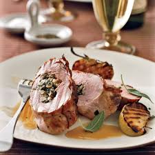 Stuffed Pork Tenderloins With Bacon And Apple Riesling Sauce Recipe Recipe Stuffed Pork Tenderloin Pork Wine Recipes