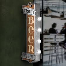 Crystal Art Gallery Craft Beer Metal Bar Light Vintage Marquee Led Sign 113856 The Home Depot Vintage Marquee Craft Beer Bar Man Cave Wall Decor