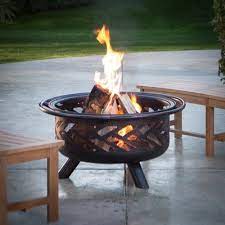 Red Ember Aspen Bronze Fire Pit With Grill Grate And Free Cover Fire Pits At Hayneedle Fire Pit Fire Pit Grill Round Fire Pit
