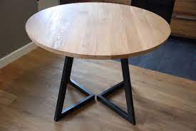 Extendable Round Table Modern Design Steel And Timber Dining Table Oak Dining Table Handmade Dining Table