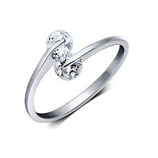 Two Souls Intertwined Ring Swarovski Crystal Rings Crystal Rings Ceramic Wedding Ring
