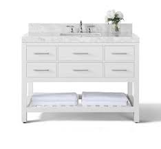 Low to high sort by price: Ancerre Designs Vts Elizabeth 48 W Cw Elizabeth 48 Inch Bath Vanity Set In White With Italian Carrara White Marble