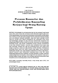 Oku yang berisiko tinggi dalam isu ini adalah Pdf Peranan Kaunselor Dan Perkhidmatan Kaunseling Kerjaya Bagi Orang Kurang Upaya Ukhti Noor Suhada Academia Edu