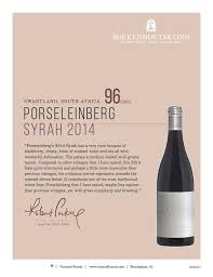 Porseilenberg 2014 96 Points Robert Parker Wine Advocate Wine Design Wine Poster Wine Sale