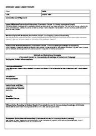 Danielson Model Lesson Plan Template Lesson Plan Templates Lesson Plan Template Free Lessons Template