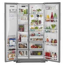 If the ice maker's water supply is not connected to water supply line, turn the ice maker off. Kitchenaid 36 In W 22 6 Cu Ft Side By Side Refrigerator In Stainless Steel With Printshield Finish Counter Depth Krsc703hps The Home Depot