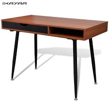 A clean look that's easy to like, coupled with a clever design that keeps messy cables out of sight. Brown Workstation Computer Desk Laptop Table Mdf Powder Coated Steel Legs Perfect Computer Desk Storage Space For Smaller Items Aliexpress