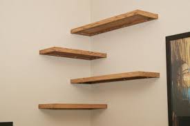Furniture Diy Wood Floating Corner Wall Shelf For Spacesaver Small Bedroom Or Living Room Spaces I Floating Shelves Diy Wall Shelves Design Wooden Wall Shelves