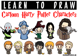 Learn How To Draw All Of The Harry Potter Characters In Cute Cartoon Chibi Style With The Fo Harry Potter Characters Harry Potter Cartoon Harry Potter Painting