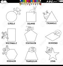 Basic Shapes Clipart Black And White Stock Vector Black And White Cartoon Cartoon Illustration Illustration