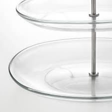 Add to favorites brass and wood 3 tier jewelry stand with dish | jewelry holder organizer | modern minimalist necklace earring ring bracelet storage display oakknollcreations 5 out of 5 stars (2,633. Kvittera Clear Glass Stainless Steel Serving Stand Three Tiers Ikea