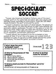 3rd Grade Reading Passages Comprehension Questions Sports Edition