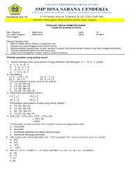 90 = 2 × 32 × 5 168 = 23 × 3 × 7 langkah 2 : Soal Pts Smp Matematika Kelas Vii Soal