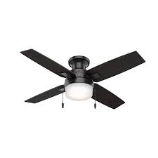 Hunter fan 42 inch fresh white finish flush mount ceiling fan with 3 light fitter (renewed) 4.6 out of 5 stars. Hunter Port Haven Led 44 In Matte Black Led Indoor Outdoor Flush Mount Ceiling Fan 4 Blade 59207 The Fixture Place