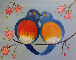 Easy Bird Paintings On Canvas For Beginners Paint Nite Tweethearts Cute Little Bird Painting For Beginners Canvaspaintingbirds Canvas Painting Projects Art Painting Canvas Painting Diy